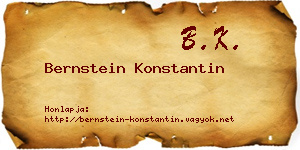 Bernstein Konstantin névjegykártya
